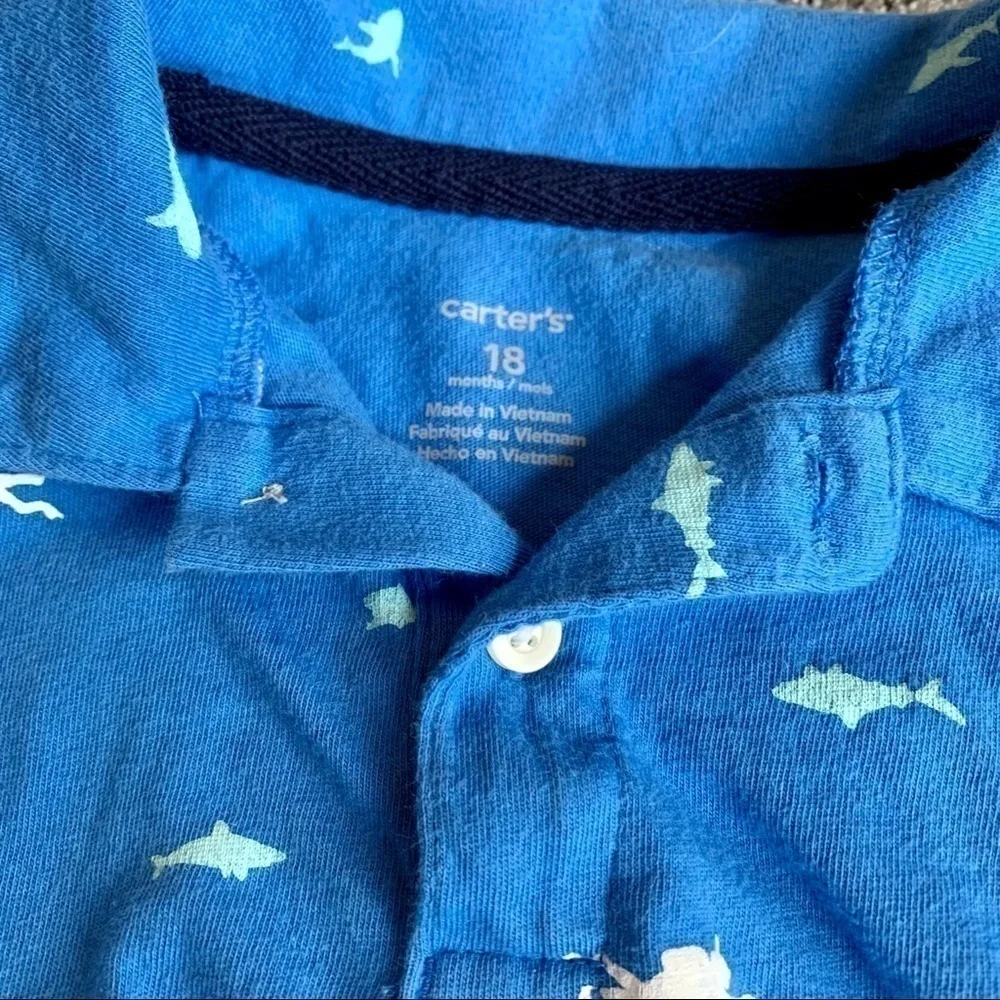 Carter's Blue Polo Tops set of 2 - 18 months